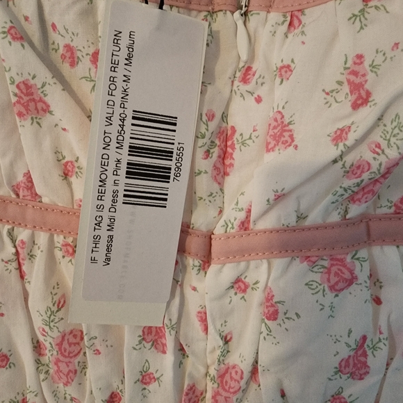 Floral Maxi Dress with Pink Accents - Picture 4 of 5